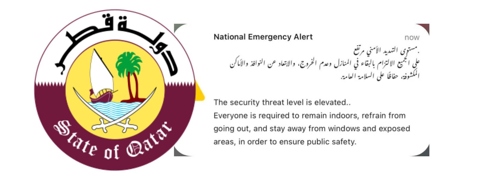 Qatar Warns Public of "Elevated Security Threat"